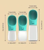 Gourde eau chien WalkFlow Dimensions